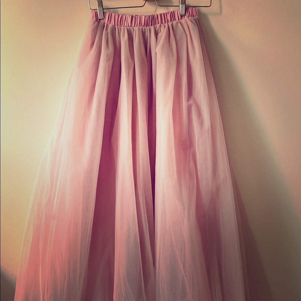 Pink Tulle Maxi Skirt NWOT